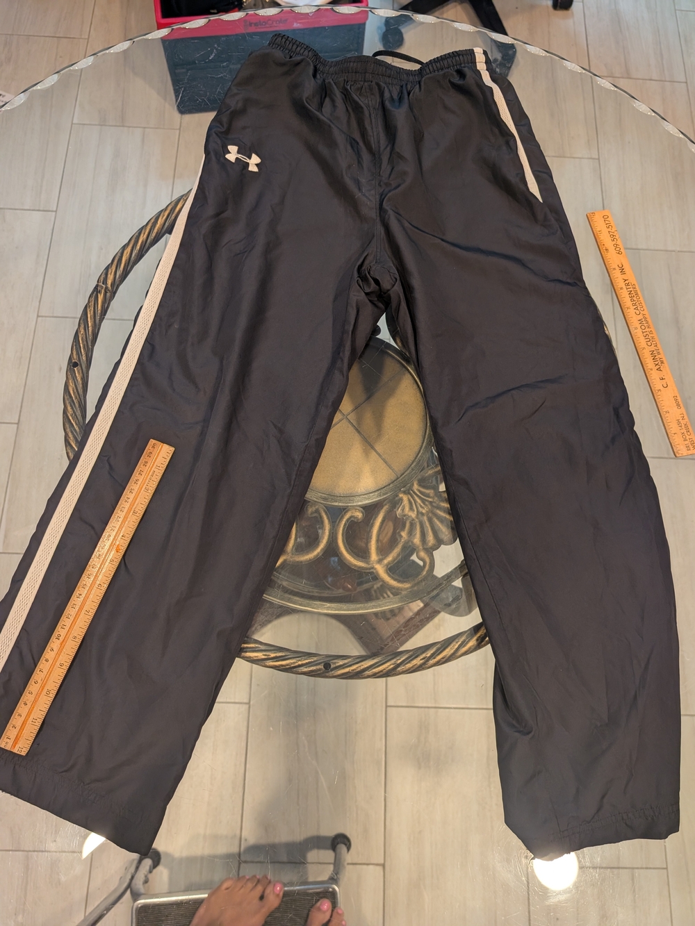 Under Armour Black Joggers with White Side Stripes Youth Large